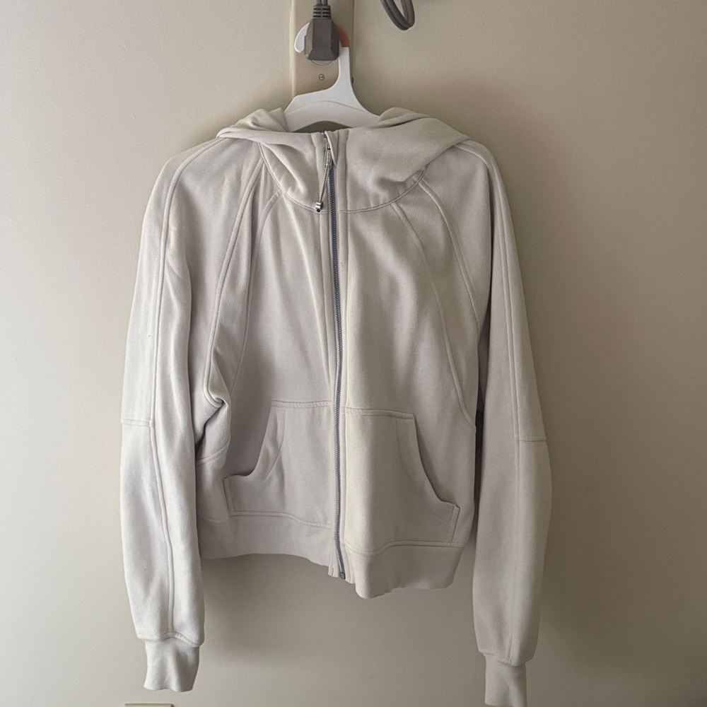 Lululemon beige oversized scuba hooded zip up